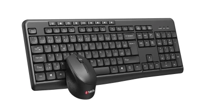 C-TECH WLKMC-04, bezdrátový set klávesnice s myší,ergonomický design,USB, CZ/SK,černá C-TECH WLKMC-04, bezdrátový set klávesnice s myší,ergonomický design,USB, CZ/SK,černá