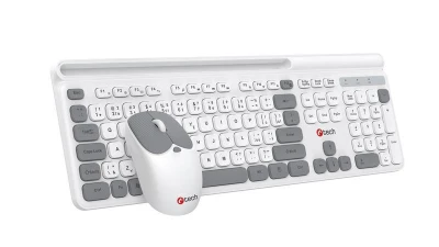 C-TECH WLKMC-05W Quallis, bezdrátový set klávesnice s myší,odkládací prostor,USB, CZ/SK,bílá C-TECH WLKMC-05W Quallis, bezdrátový set klávesnice s myší,odkládací prostor,USB, CZ/SK,bílá