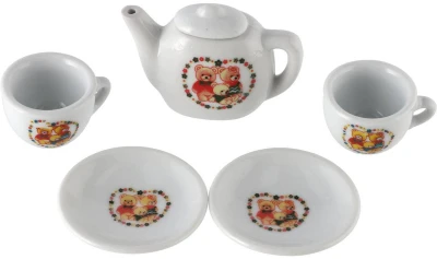 Čajový servis dětské porcelánové nádobíčko medvídci 6ks v krabici