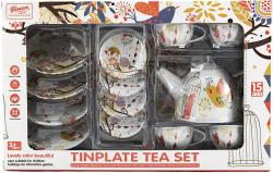 Čajový servis plechový dětské nádobíčko set 15ks v krabici