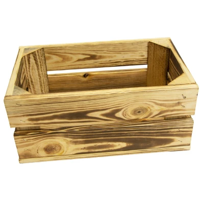 CALTER 32x20x14 cm opalovaná dřevěná bedýnka