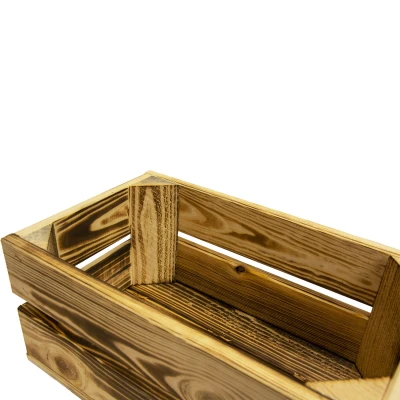 CALTER 32x20x14 cm opalovaná dřevěná bedýnka