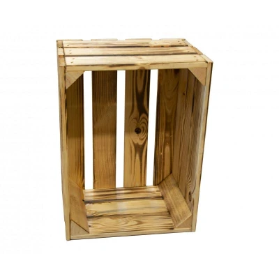 CALTER Dřevěná bedýnka 40x30x21 cm opalovaná