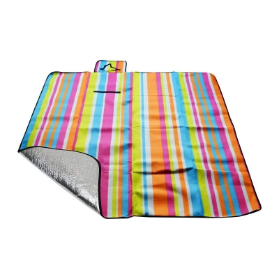 CALTER Pikniková deka Duos 170x150 cm alu fólie pruhy duhové