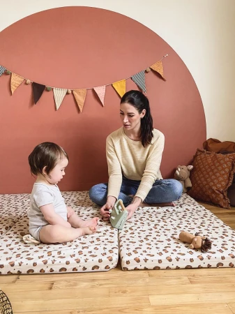 Candide Skládací dětská hrací matrace polstrovaná 5v1 Leopard