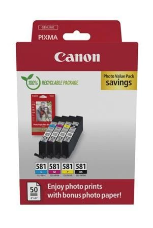Canon cartridge INK CLI-581 BK/C/M/Y PHOTO VALUE / 4x5,6ml Canon cartridge INK CLI-581 BK/C/M/Y PHOTO VALUE / 4x5,6ml