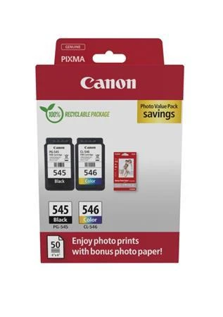 Canon cartridge PG-545/CL-546 + fotopapír GP-501/Multipack / Black + Color / 8ml+9ml Canon cartridge PG-545/CL-546 + fotopapír GP-501/Multipack / Black + Color / 8ml+9ml