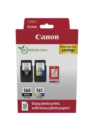 Canon cartridge PG-560/CL-561 PVP / Black +Color / 360str. Canon cartridge PG-560/CL-561 PVP / Black +Color / 360str.