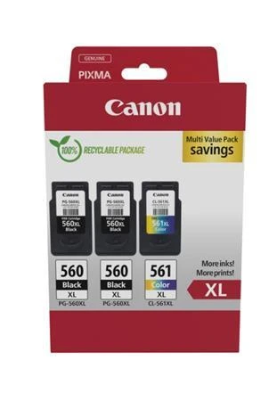 Canon cartridge PG-560XL x2 / CL-561XL Multipack / 2x black + Color / 2x400 str. + 300 str. Canon cartridge PG-560XL x2 / CL-561XL Multipack / 2x black + Color / 2x400 str. + 300 str.