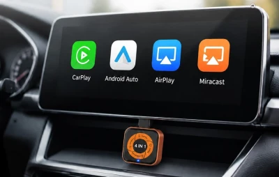 Carlinkit Mini Ultra 6 černo-oranžový bezdrátový adaptér pro CarPlay a Android Auto