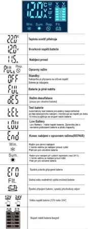 Carspa CFB12/24-12/06 žluto-černá nabíječka olověných a LiFePO4 baterií