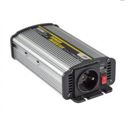 Carspa Napěťový měnič CAR600U-242 24V/230V+USB 600W, modifikovaná sinus (náhrada za CAR500-24) Carspa Napěťový měnič CAR600U-242 24V/230V+USB 600W, modifikovaná sinus (náhrada za CAR500-24)