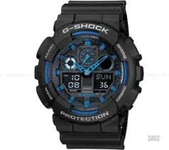 Casio GA 100 1A2 černo-modré pánské analogové-digitální hodinky