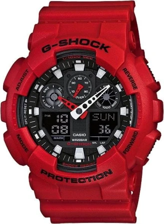 Casio GA 100B 4A červené pánské analogové hodinky