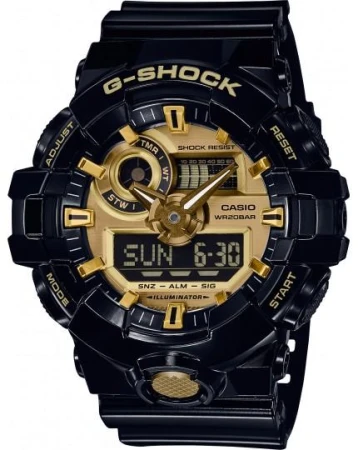 Casio G-Shock GA 710GB-1A černo-zlaté pánské analogové hodinky