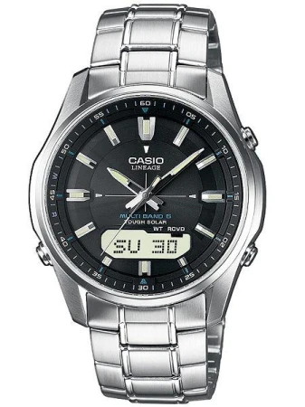 Casio LCW M100DSE 1A stříbrno-černé pánské analogové hodinky