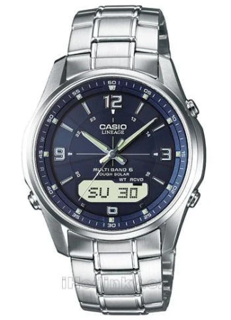 Casio LCW M100DSE 2A stříbrno-modré pánské analogové hodinky