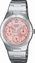 Casio LTP 2069D 4A stříbrno-růžové dámské analogové hodinky