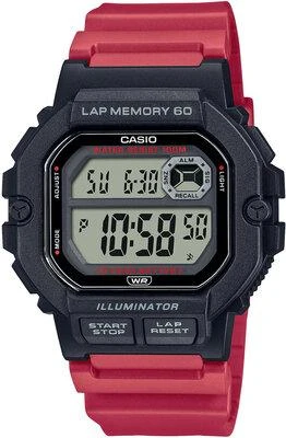 Casio WS 1400H 4A červeno-černé pánské digitální hodinky