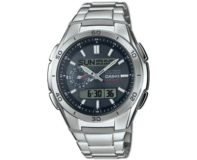 Casio WVA M650D-1A stříbrné pánské kombinované hodinky