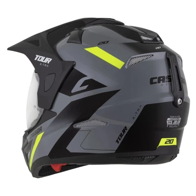 Cassida Enduro přilba Tour 2.0 X-tra šedo-fluo žluto-černá s černým matným kšiltem