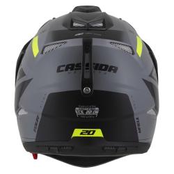 Cassida Enduro přilba Tour 2.0 X-tra šedo-fluo žluto-černá s černým matným kšiltem