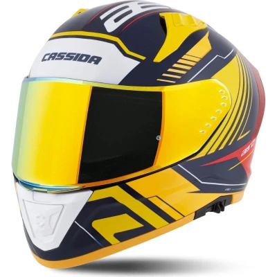 CASSIDA Aero Drome modro-fluo žluto-oranžovo-červeno-světle modro-bílá integrální helma na motorku