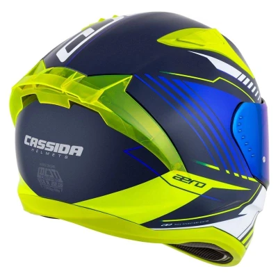 Cassida Integrálna prilba na motorku Aero Drome modro-fluo žlto-svetlo modro-biela