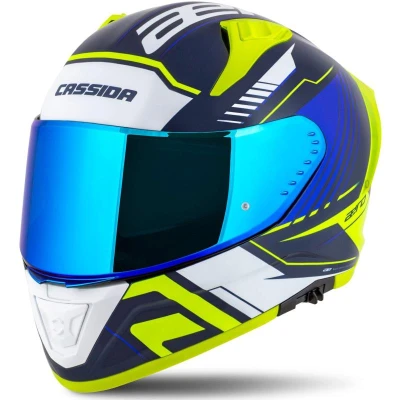 Cassida Integrální helma na motorku Aero Drome modro-fluo žluto-světle modro-bílá Cassida Integrální helma na motorku Aero Drome modro-fluo žluto-světle modro-bílá