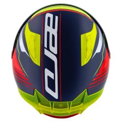 Cassida Integrálna prilba na motorku Aero Drome perleťovo modro-žlto-oranžovo-červeno-biela