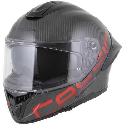 CASSIDA Integral GTS 2.1 Plus Carbon matná carbon-červená integrální helma na motorku