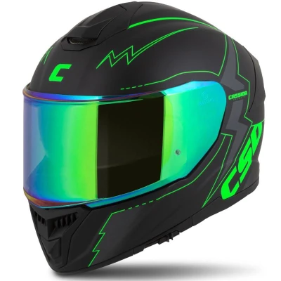 CASSIDA Integral GT 2.1 Flash černo-fluo zeleno-šedá integrální helma na motorku