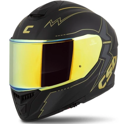 CASSIDA Integral GT 2.1 Flash černo-zlato-šedá integrální helma na motorku