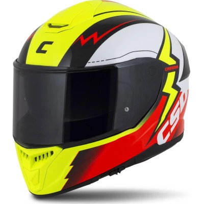 CASSIDA Integral GT 2.1 Flash fluo žluto-červeno-černo-bílá integrální přilba na motorku