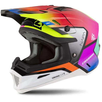 CASSIDA Cross Cup 2 Napa perleťová multicolor motokrosová helma na motorku