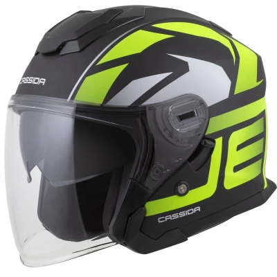 CASSIDA Jet Tech 2.0 RoTo matná černo-fluo žluto-bílá otevřená helma na motorku
