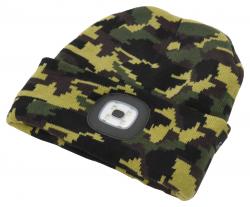 Cattara Čepice ARMY s LED svítilnou USB nabíjení