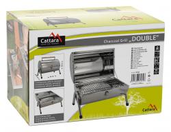 Cattara Gril na dřevěné uhlí DOUBLE 2x 38cm cestovní
