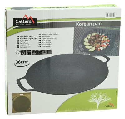 Cattara Grilovací korejská pánev, ALU slitina, 36cm