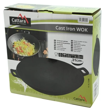 Cattara Grilovací pánev WOK LITINA 31cm