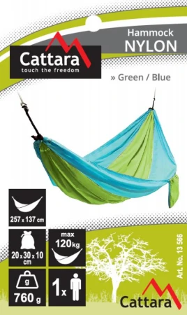 Cattara Houpací síť NYLON 275x137cm zeleno-modrá