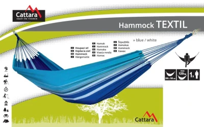 Cattara Houpací síť TEXTIL 200x100cm modro-bílá