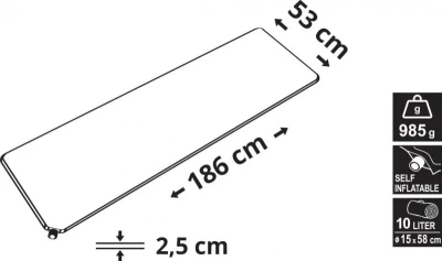 Cattara Karimatka samonafukovací 186x53x2,5cm modrá (VÝPRODEJ)