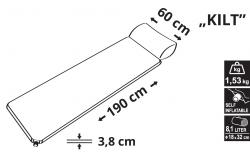 Cattara Karimatka samonafukovací 190x60x3,8cm s polštářem KILT červená