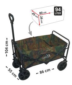 Cattara Kempingový vozík skládací TROGIR ARMY