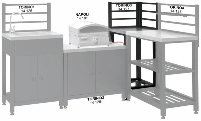 Cattara Modul rohový TORINO 3 pro venkovní kuchyň 47x47x123cm