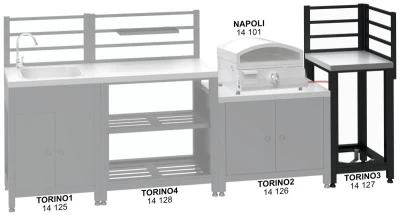 Cattara Modul rohový TORINO 3 pro venkovní kuchyň 47x47x123cm