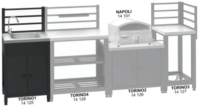 Cattara Modul stůl s dřezem TORINO 1 pro venkovní kuchyň 60x47x123cm
