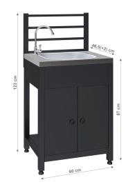 Cattara Modul stůl s dřezem TORINO 1 pro venkovní kuchyň 60x47x123cm