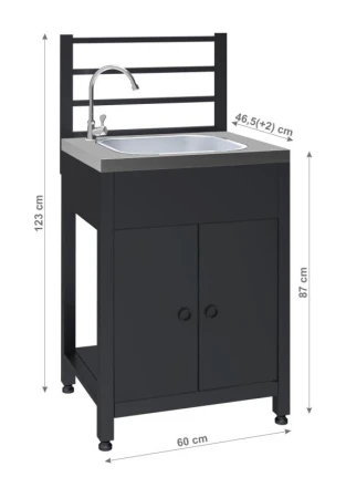 Cattara Modul stůl s dřezem TORINO 1 pro venkovní kuchyň 60x47x123cm